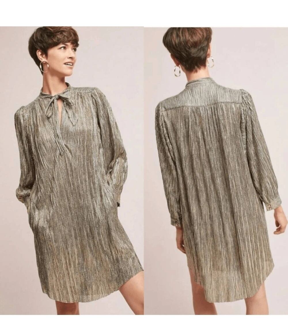 Anthropologie Tied Shimmer Tunic by Sabina Musayev Size L